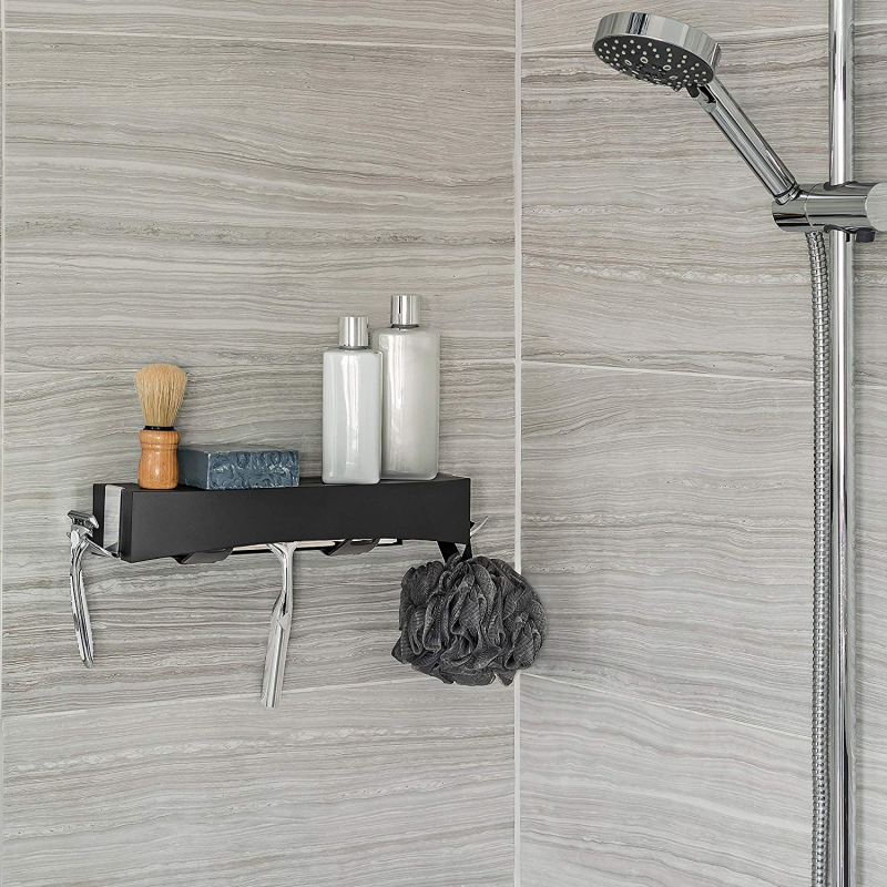 Clever Flip Shower Shelf or Basket - Black