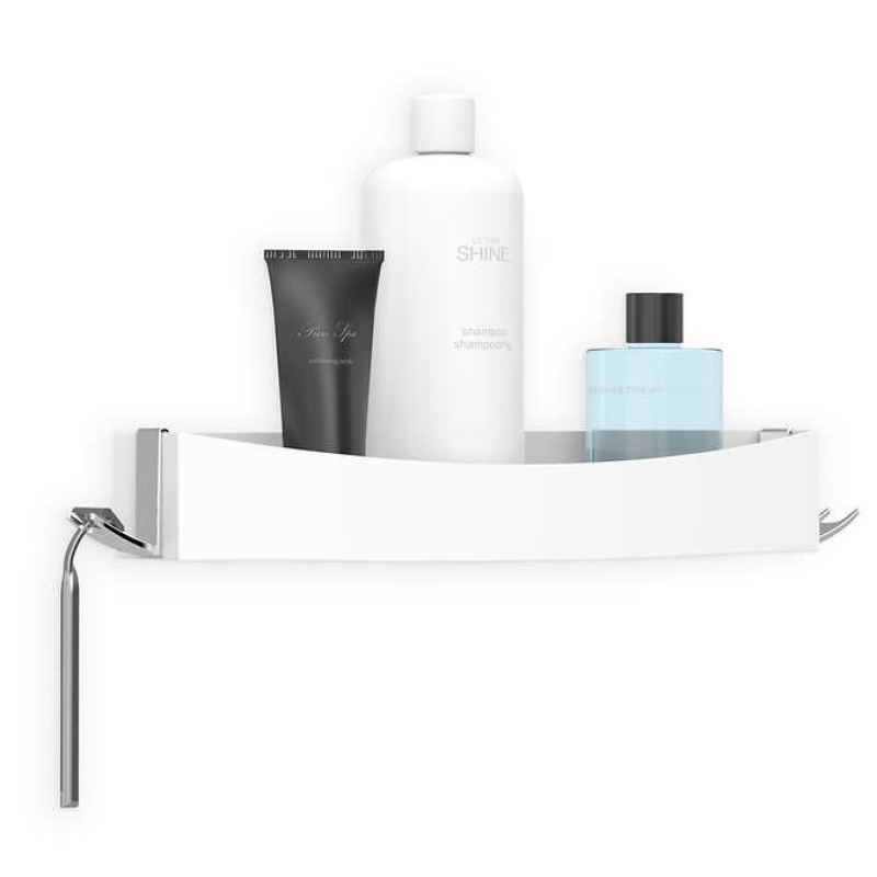 Clever Flip Shower Shelf or Basket - White